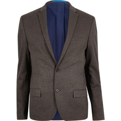 Grey flecked skinny suit jacket